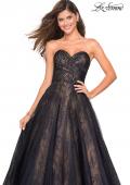 Picture of: Strapless Lace Ball Gown with Sweetheart Neckline in Black Nude, Style: 27135, Detail Picture 4