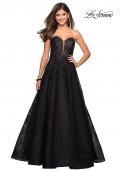 Picture of: A Line Lace Strapless Ball Gown in Black Nude, Style: 27284, Detail Picture 4