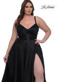 Picture of: Simple A-line Mikado Plus Dress with Slit in Black, Style: 33075, Detail Picture 8