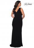 Picture of: Jersey Plus Size Prom Dress with V-Neckline and Slit in Black, Style: 28882, Detail Picture 9