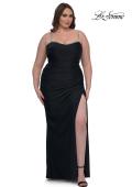 Picture of: Jersey Plus Size Dress with Rhinestone Neckline and Straps in Black, Style: 32992, Detail Picture 9