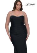 Picture of: Jersey Plus Size Dress with Rhinestone Neckline and Straps in Black, Style: 32992, Detail Picture 11