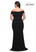 Picture of: Long Net Jersey Plus Dress with Bodice Design in Black, Style: 29635, Detail Picture 13