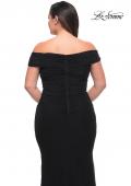 Picture of: Long Net Jersey Plus Dress with Bodice Design in Black, Style: 29635, Detail Picture 14