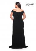 Picture of: Simple Plus Size Jersey Off the Shoulder Dress in Black, Style: 29474, Back Picture