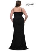 Picture of: Corset Net Jersey Plus Size Dress with V Neck in Black, Style: 32402, Back Picture
