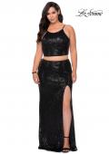Picture of: Two Piece Long Sequin Plus Size Prom Dress in Black, Style: 29026, Detail Picture 2