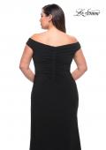 Picture of: Simple Plus Size Jersey Off the Shoulder Dress in Black, Style: 29474, Detail Picture 2
