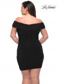 Picture of: Plus Size Short Jersey Off the Shoulder Dress in Black, Style: 29521, Detail Picture 2