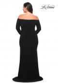 Picture of: Long Sleeve Off the Shoulder Plus Size Gown in Black, Style: 29530, Detail Picture 2