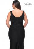 Picture of: Long Lace and Jersey Gown with Rhinestones in Black, Style: 29645, Detail Picture 2
