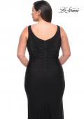 Picture of: Jersey Plus Gown with Jeweled Bodice and V Neckline in Black, Style: 29751, Detail Picture 2