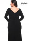 Picture of: Long Sleeve Jersey Plus Dress with Slit in Black, Style: 30071, Detail Picture 2