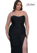 Picture of: Jersey Plus Size Dress with Rhinestone Neckline and Straps in Black, Style: 32992, Detail Picture 2