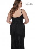 Picture of: Rhinestone Fishnet Plus Size Dress with Bustier Top in Black, Style: 32189, Detail Picture 3
