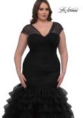 Picture of: Mermaid Curve Prom Dress with Ruffle Skirt in Black, Style: 32389, Detail Picture 3