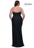 Picture of: Jersey Plus Size Dress with Rhinestone Neckline and Straps in Black, Style: 32992, Detail Picture 3