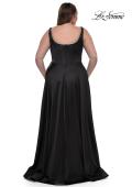 Picture of: A-line Satin Plus Prom Dress with Rhinestone Neckline in Black, Style: 33026, Detail Picture 3