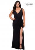 Picture of: Jersey Plus Size Prom Dress with V-Neckline and Slit in Black, Style: 28882, Detail Picture 4