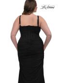 Picture of: Corset Net Jersey Plus Size Dress with V Neck in Black, Style: 32402, Detail Picture 4