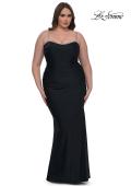 Picture of: Jersey Plus Size Dress with Rhinestone Neckline and Straps in Black, Style: 32992, Detail Picture 4