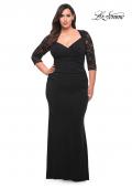 Picture of: Jersey Plus Dress with Lace Sleeves and Back in Black, Style: 29586, Detail Picture 5