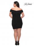 Picture of: Plus Size Short Jersey Off the Shoulder Dress in Black, Style: 29521, Detail Picture 6