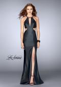 Picture of: Vegan Leather Dress with Side Cut Outs and High Slit in Black, Style: 24739, Main Picture