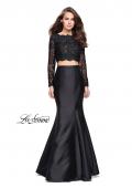 Picture of: Two Piece Mermaid Dress with Lace Top and Rhinestones in Black, Style: 25324, Main Picture