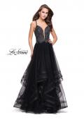Picture of: Ball Gown with Tulle Skirt and Lace Beading in Black, Style: 25762, Main Picture