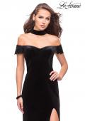 Picture of: Off the Shoulder Velvet Dress with Attached Choker in Black, Style: 25937, Main Picture