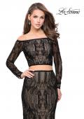 Picture of: Off The Shoulder Two Piece Dress with Long Sleeves in Black, Style: 25983, Main Picture