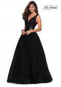 Picture of: sequin Bust A Line Prom Gown with Pockets in Black, Style: 27336, Main Picture