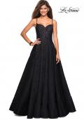 Picture of: Lace Organza Evening Gown with Sweetheart Neckline in Black, Style: 27449, Main Picture