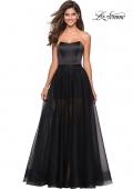Picture of: Strapless Gown with Tulle Rhinestone Skirt and Shorts in Black, Style: 27522, Main Picture