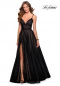 Picture of: A-line Polka Dot Prom Dress with Pockets in Black, Style: 28400, Main Picture