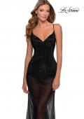 Picture of: Beaded Prom Dress with Sheer Skirt and Shorts in Black, Style: 28601, Main Picture