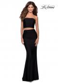 Picture of: Tube Top Two Piece Long Jersey Prom Dress in Black, Style: 28703, Main Picture