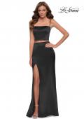 Picture of: Two Piece Stretch Satin Prom Dress in Black, Style 29941, Main Picture
