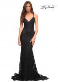 Picture of: Stunning Mermaid Stretch Lace Gown with Low Back in Black, Main Picture