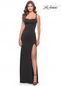 Picture of: Simple Chic Long Jersey Gown with Square Neckline in Black, Style: 31071, Main Picture
