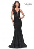 Picture of: Exquisite Mermaid Lace Gown with Beaded Sheer Bodice in Black, Style: 31265, Main Picture