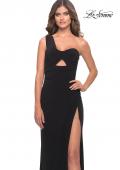 Picture of: Chic One Shoulder Jersey Dress with Cut Out in Black, Style: 31357, Main Picture