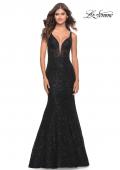 Picture of: Mermaid Beaded Lace Dress with Sheer Bodice in Black, Style: 31524, Main Picture