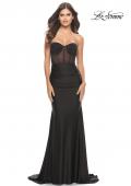Picture of: Rhinestone Embellished Gown with Ruched Skirt in Black, Style: 31566, Main Picture