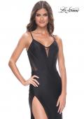 Picture of: Jersey Dress with Illusion Detail and Boning on Bodice in Black, Style: 32229, Main Picture