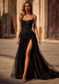 Picture of: Gorgeous A-line Tulle Gown with Beaded Floral Applique in Black , Style 32781, Main Picture