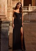 Picture of: Strapless Corset Gown with Lace-Up Back and High Slit in Black, Style: 33199, Main Picture