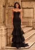 Picture of: Jersey Prom Dress with Cowl Neckline and Open Beaded Back in Black, Style: 33563, Main Picture