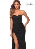 Picture of: Strapless Jersey Prom Dress with All Over Ruching in Black, Style: 28334, Detail Picture 8